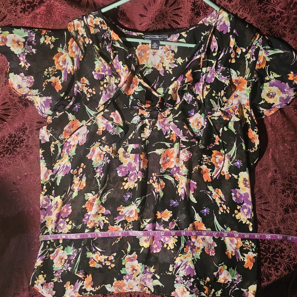 American Living XL Floral short-sleeved Top